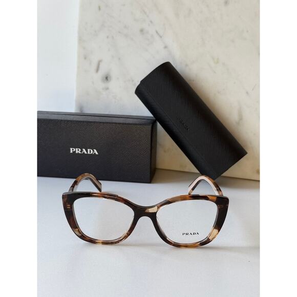 NEW Prada PR B04V Brown Powder Cat Eye Eyeglasses Frames - Picture 4 of 7